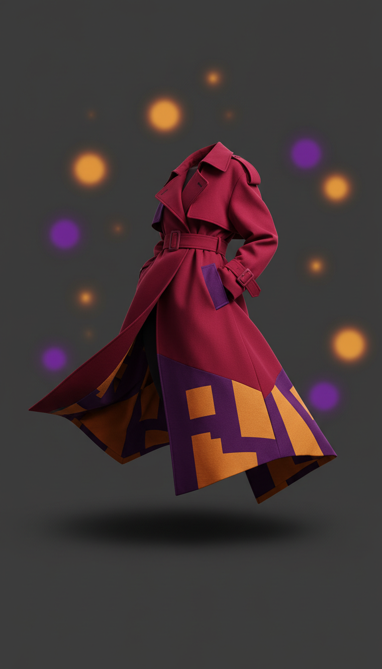 Crimson Drama statement trench coat
